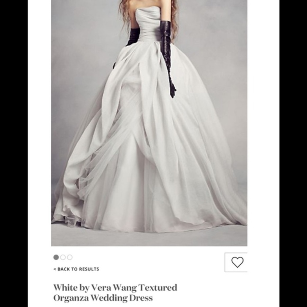 Vera Wang White Collection Textured Organza Dress-Sterling